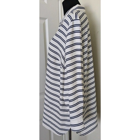 Talbots Top Womens 2XP Petite Button Up Roll Tab Sleeves Striped Collared Blouse - Picture 3 of 7
